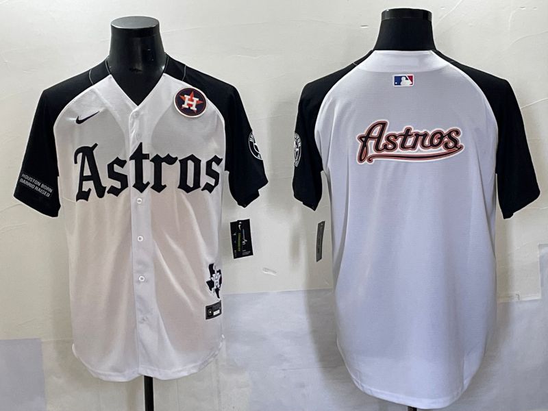 Men 2025 Houston Astros Blank White Black Five generations Joint Name Nike MLB Jersey style 23